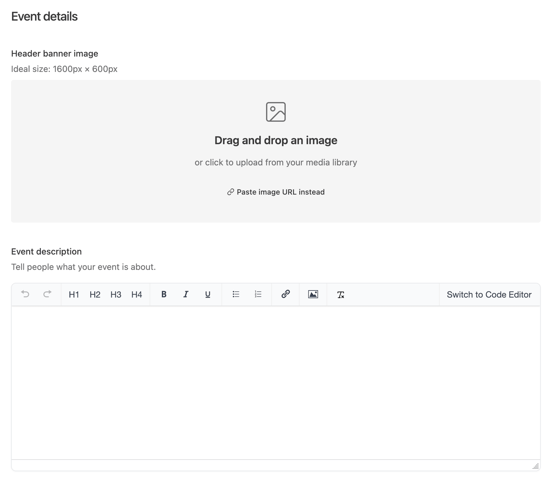 Add image and event description